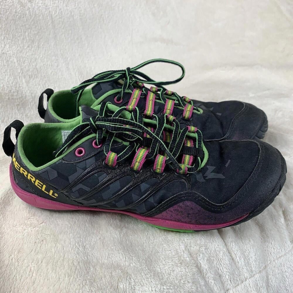 Merrell Women's Black with Pink and Green Athletic Shoes